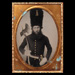 Unidentified Union soldier in Sapper's uniform and tall bear skin hat, holding an axe